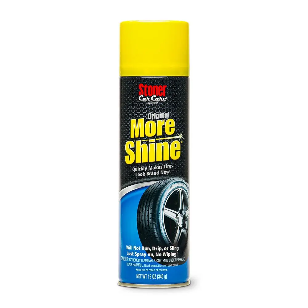 Stoner Car Care Original More Shine Spray - 12 oz Tire Dressing with Tire Coating, Restores Deep Matte Black Finish, Dry-to-Touch, Rain-Resistant, Long-Lasting, No Running/Dripping/Slinging