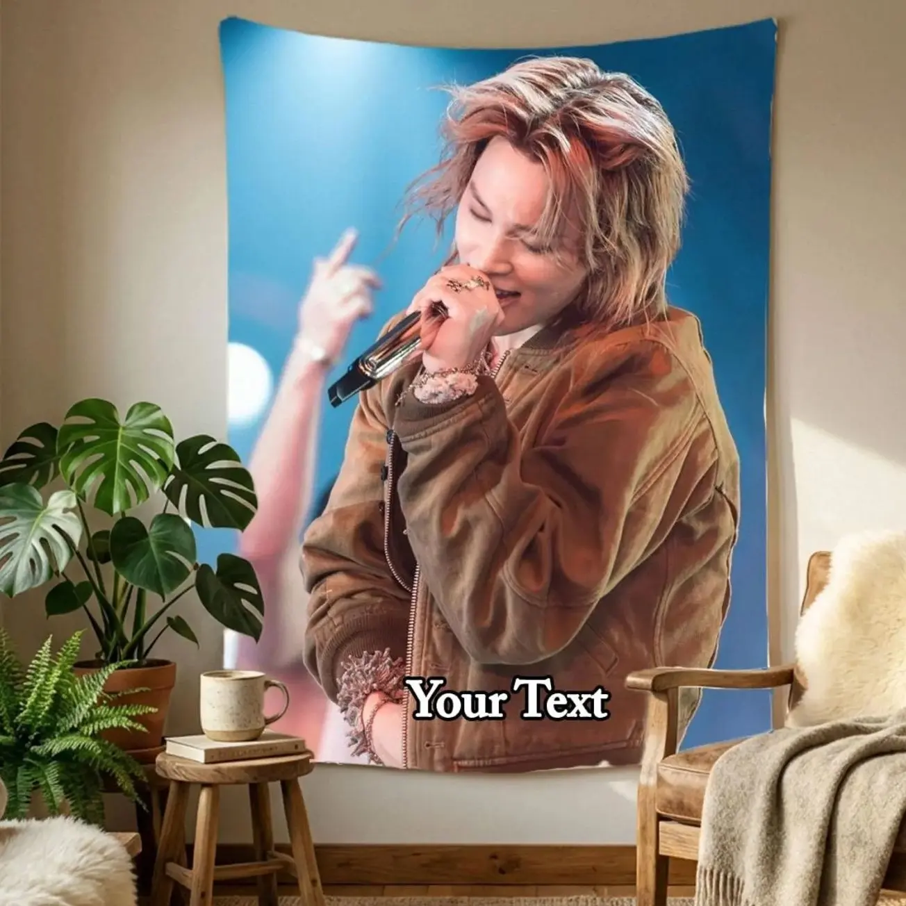 Jimin Hanging Tapestry | Bantan Boys | Personalized Wall Art | Polyester Fabric | Ship Flag Banner
