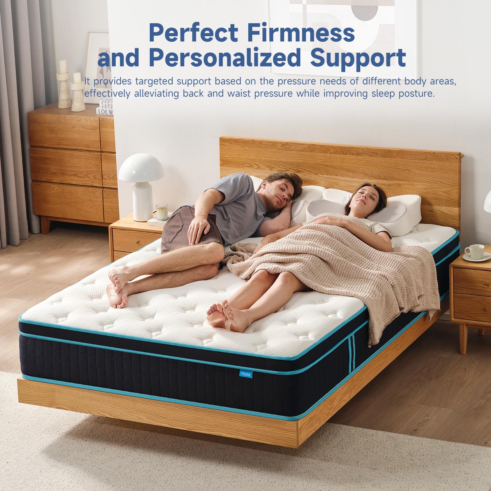 Twin Full Queen Size Mattress Outlet,10 Inch & 12 Inch Hybrid Mattress with Memory Foam & Individual Pocket Springs for Pressure Relief & Motion Isolation Medium Firm,CertiPUR-US Certified,Breathable & Supportive,Comfortable Sleep,Made in USA