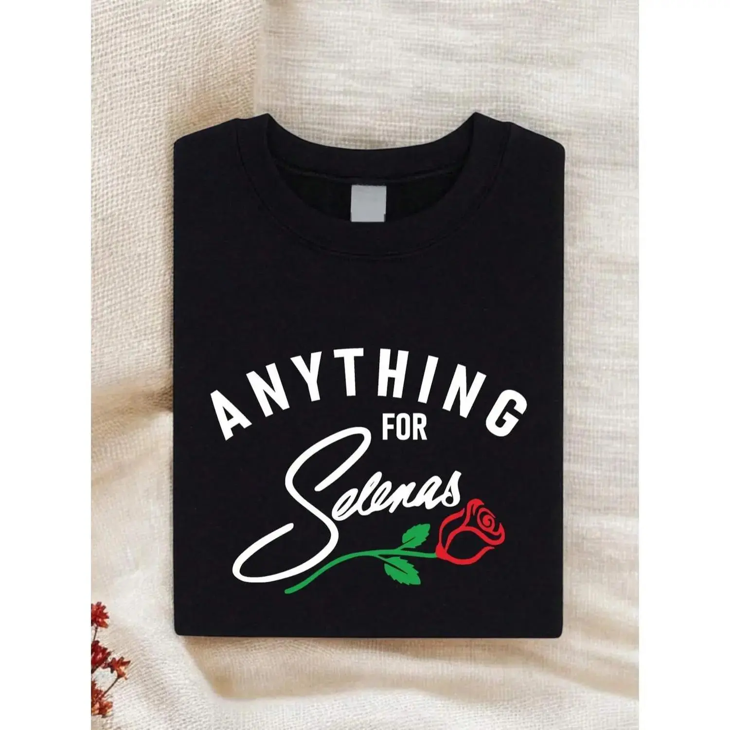 Selena Quintanilla Vintage Print Cotton Sports Top - Unisex Casual Streetwear, Round Neck/Crew Neck, Short Sleeve, Latin Fan Signal Latin Pride Tee, Machine Washable, Regular Fit