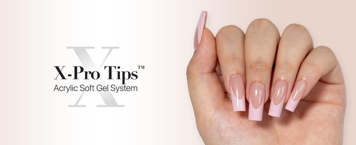 SXC Cosmetics X-Pro Tips 150/160 Nail Tips ONLY – Skin Tone Nude Series French Tip Press-On Nails Acrylic Soft Gel System for DIY Manicures at Home