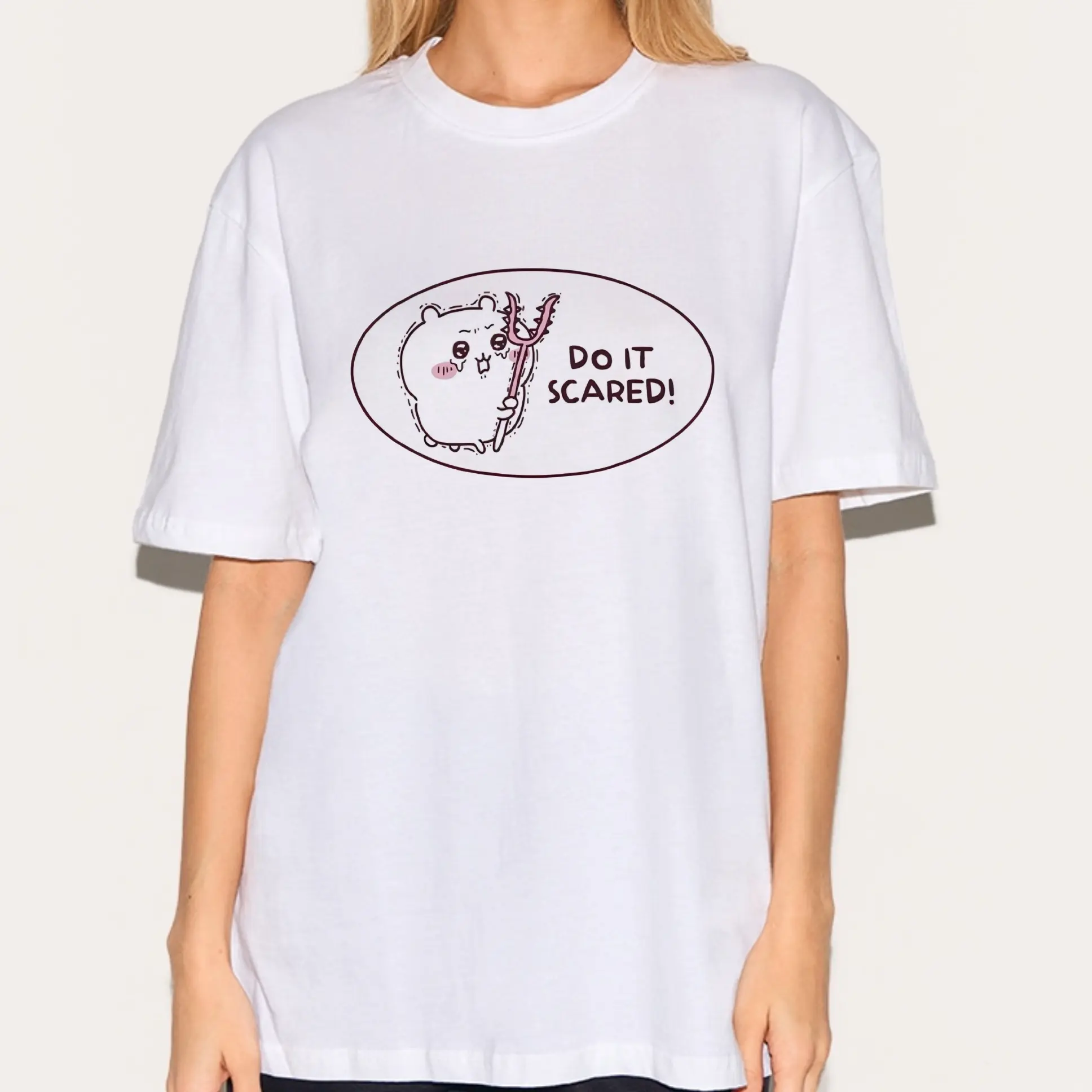 Chiikawa Do it scared Shirt, Cute Japanese Anime Manga Inspired Shirt, Unisex Shirt, Birthday gift for Men Women