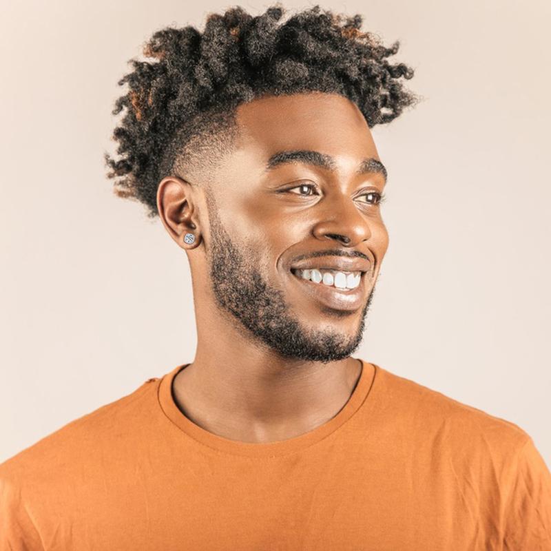 UCCIYO 1 Pair of S925 Silver Stainless Steel Magnetic Stud Earrings, Unisex, No Piercing Required, Synthetic Moissanite Gemstones, 5-8mm.E205 E206 E206