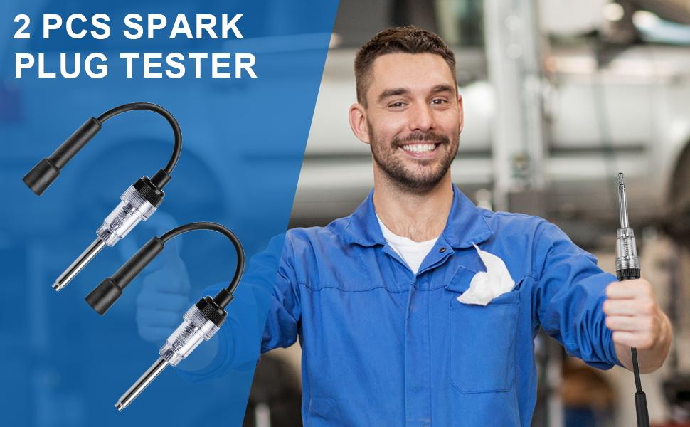 Inline Spark Plug Testers, Small Armature Diagnostic Detector Tool, Ignition Coil Tester for Engines for Automotive, Cars, Lawnmowers, Small & Big Internal/External Engines