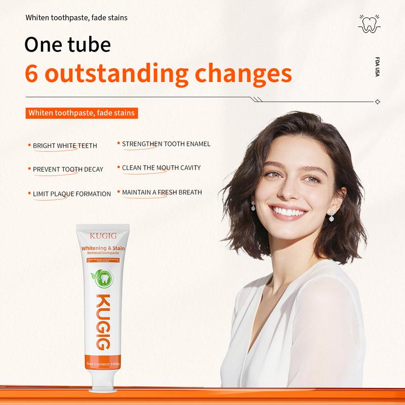 KUGIG Fresh Breath Toothpaste for Bad Breath – Fluoride-Free Whitening Toothpaste for Sensitive Teeth, Mint Flavor Helps Reduce Odor Causing Buildup and Supports Long Lasting Breath Freshness