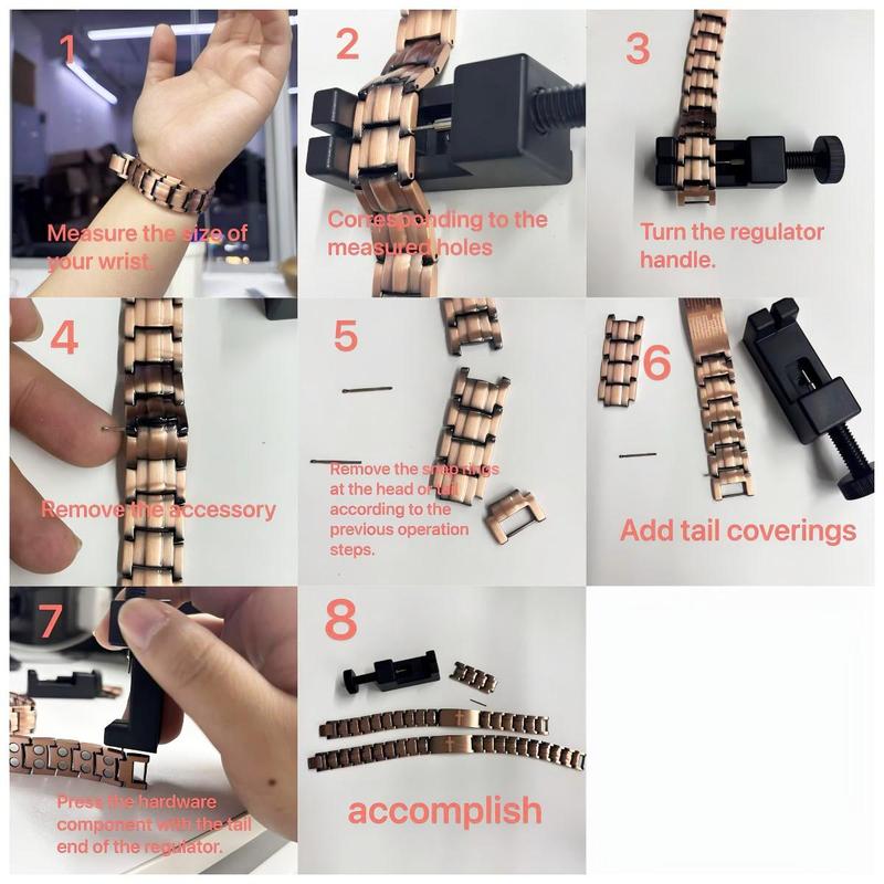 valentine Copper Bracelet for Men, 3X Ultra Strength Magnetic Bracelets, 99.99% Pure Copper with 3500 Gauss Neodymium Magnets, Adjustable Wearable Fitness Tracker Modern