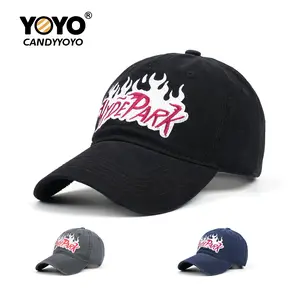 Original design, retro-style flame letter patternembroidery baseball cap, suitable for both men andwomen, stylish and trendy, perfect for everyday wear,suitable for people of all ages.