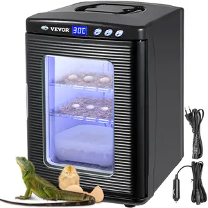 Father's Day Gift VEVOR Egg Incubator and Hatcher 25L Black Reptile Egg Incubator 5-60 ° C Scientific Hatcher Heating Bright LED Digital Display For Small Animals