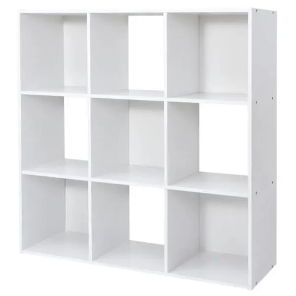 ZENSTYLE 9-Cube Wooden Storage Organizer Bookshelf - White, 5 Removable Back Panels, Bookshelf Accessory, Aesthetic Room Decor, Living Room Solution, Organizer Storage, Furniture For Room