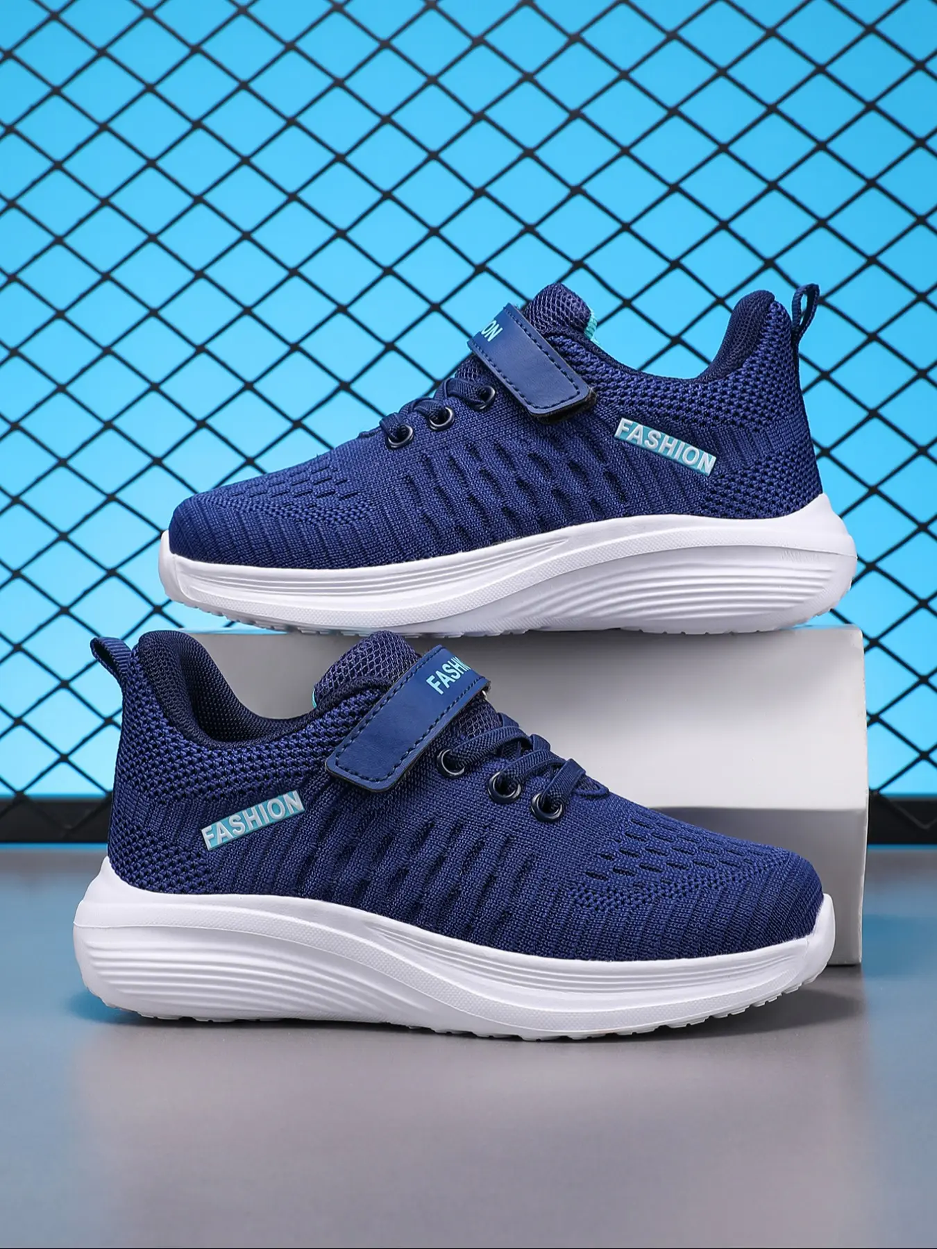 Lightweight Breathable Sports Shoes, Boys & Girls Running Shoes, Kids Shoes, Comfortable Outdoor Activities, Velcro Design, All Seasons, Youth Shoes