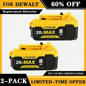 8.0Ah Battery - Compatible with 20V Lithium-ion MAX Series | Works with Dewalt DCB200, DCD/DCF/DCG/DCSSeries | Fits DCB606/DCB609/DCB612 & Cordless Tools | Christmas Stock-Up Must-Have | For DC Series Lithium Replacements