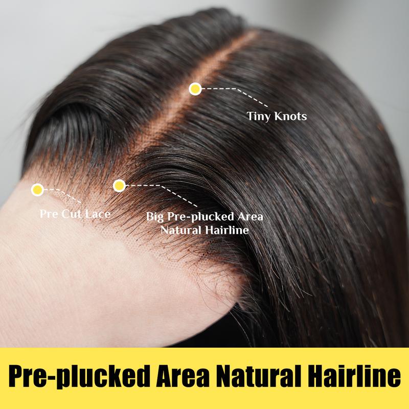 【Blend】TESLAL Wear It Go Glueless Wig Pre Cut HD Lace 6X6X1 Lace Wig 180% Density Straight Hair Pre-Plucked Wig Adjustable Straps Soft And Affordable