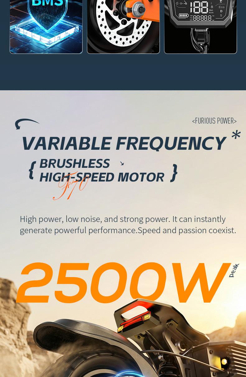 Electric Scooter with 50km/h Speed 2500W Power 10-inch Pneumatic Tires LED Screen Dual Suspension 340lbs Load Capacity for Adults Pro Trick Scooter for Beginners and Teens Ebike Controller SpringStatements