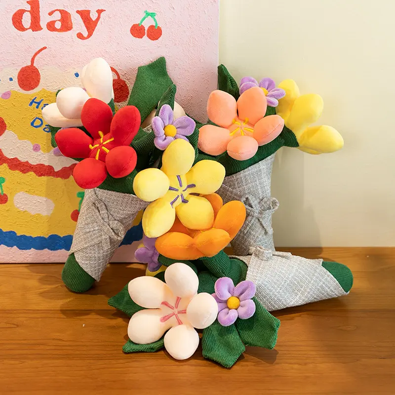 New style bouquet wedding doll, fun hand-held flower plush toy, Valentine's Day birthday gift for girls