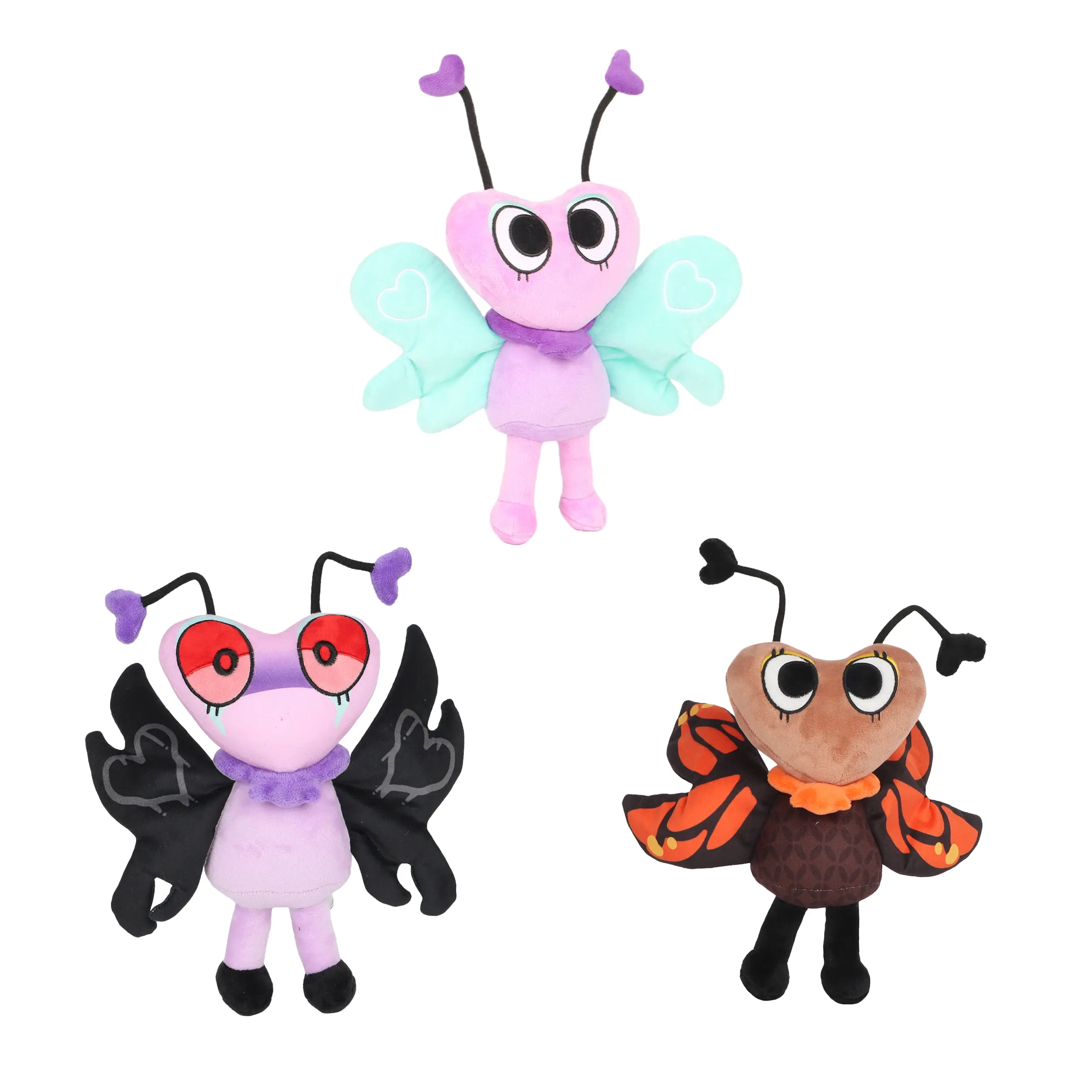 Dandy's World 3PCS 13.7in Cute Butterfly Flutter Plush Toys - Soft Stuffed Animal Collectibles for Fans, Plush Fabric Stress Relief Classic Novelty Toy