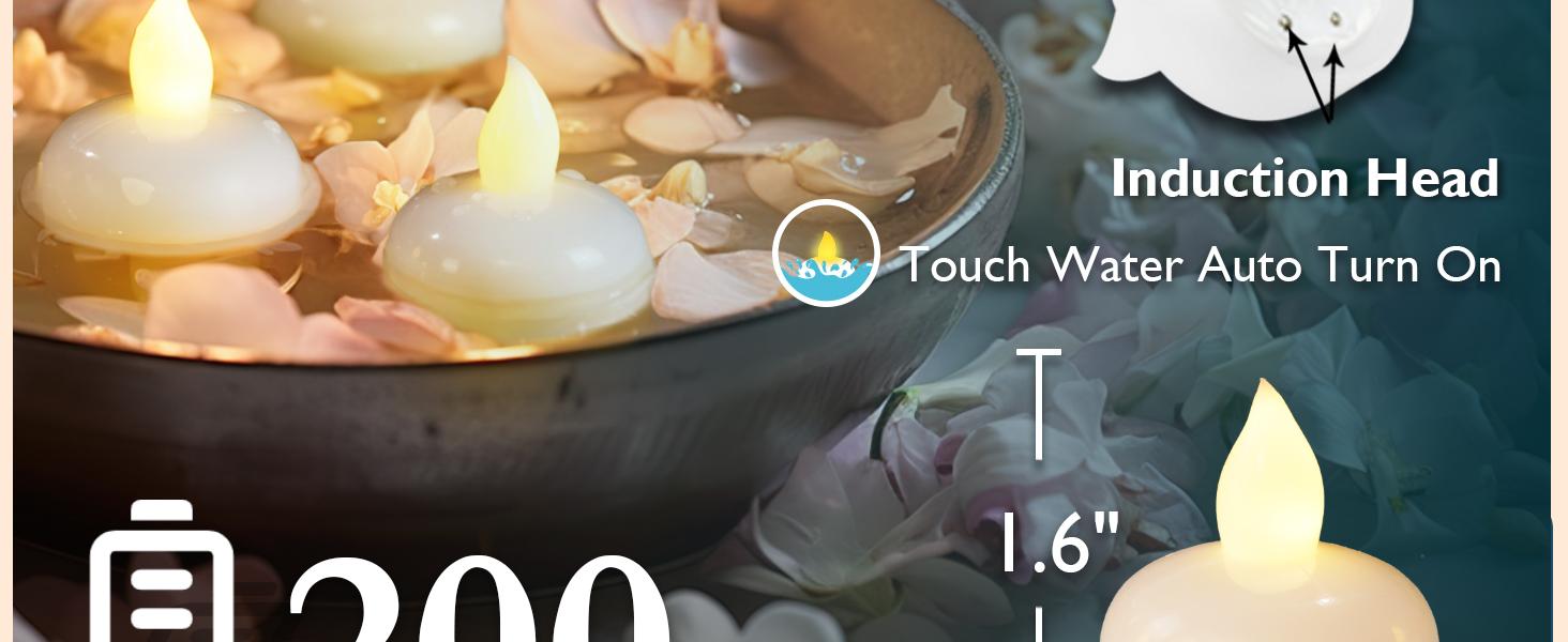 Homemory 200 Hours 24 Pack Flameless Floating Candles, Warm White Led Flickering Tealight Candles in Bulk, Decor for Wedding, Party, Centerpiece, Pool, Christmas Homemory 200 Hours 24 Pack Flameless Floating Candles, Warm White Led Flickering Tealight Candles in Bulk, Decor for Wedding, Party, Centerpiece, Pool, Christmas