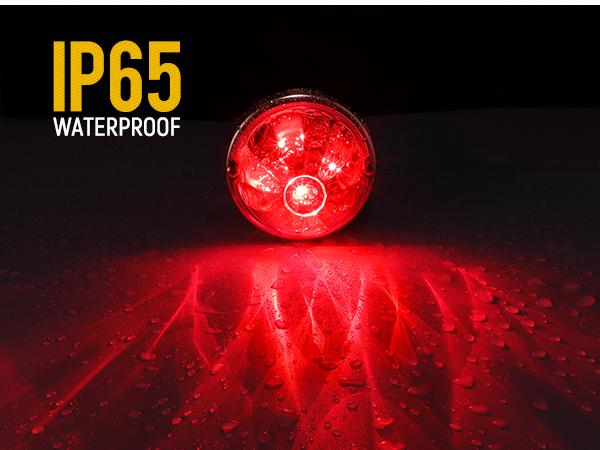 Partsam 2Pcs LED Glass Watermelon Lights, Clear Lens Watermelon Marker Lights Turn Signal for Semi Truck, Compatible with Freightliner Kenworth Peterbilt