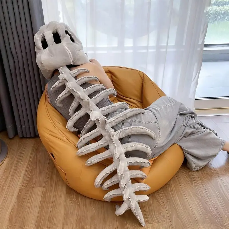 Unisex Realistic Dinosaur Costume for Adults - Full-body Jurassic Look Cosplay Suit with Spine Headpiece, Sharp Teeth, Expressive Eyes, Soft White, Beige, Black Scales, Comfortable, Durable, Unisex Wear