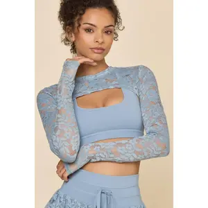 Lace Relevé Shrug - Blue Storm