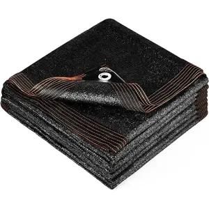 90% Blackout Cloth (Black) - 10 x 13ft UV-Resistant Shade Net with Reinforced Rivets, for Outdoor Gardens, Patios, Sheds, Plant Covers, Greenhouses, and Chicken Coops.