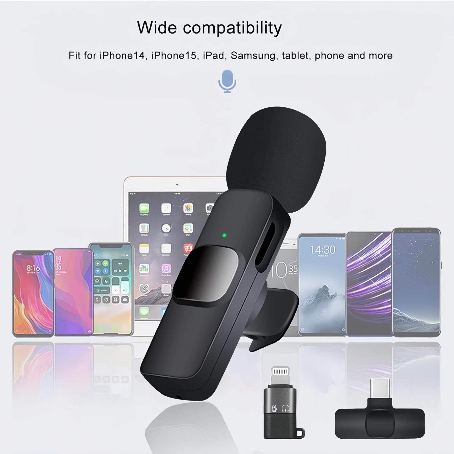 Wireless Mini Microphone for iPhone & Android Professional Lavalier Omnidirectional Clip Mic USB-C Rechargeable 65FT Transmission Noise Reduction Plug-Play for Interview Video Podcast Vlog YouTube Multi-Purpose microphone Clip-on Microphones interview po Wireless Mini Microphone for iPhone & Android Professional Lavalier Omnidirectional Clip Mic USB-C Rechargeable 65FT Transmission Noise Reduction Plug-Play for Interview Video Podcast Vlog YouTube Multi-Purpose microphone Clip-on Microphones interview po