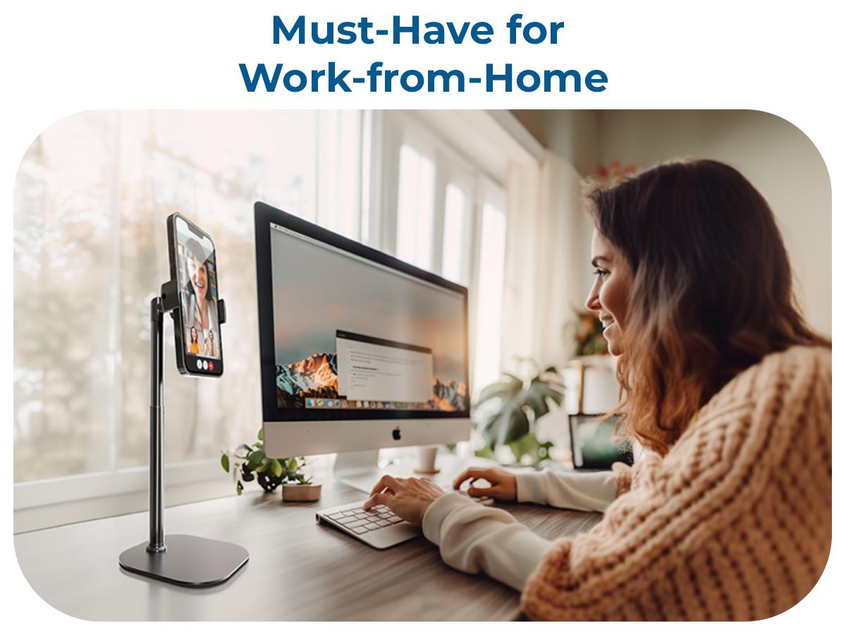 Cooper ChatStand -  Height Adjustable 9-14" Smartphone Holder for Desk Setups, Filming, Video Recording. 360° Rotation & 50° Tilt. Adjustable extendable phone tripod Cellphone mount stand