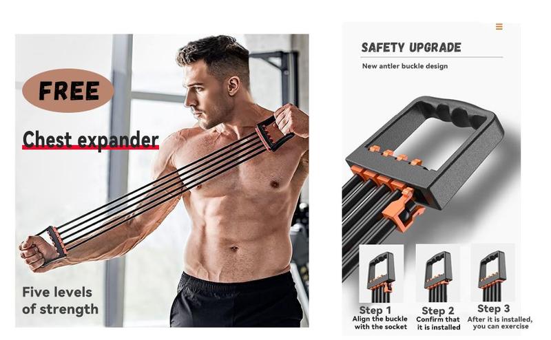 Multifunction Tension Rope Set - Upgraded Sit Up Bar with Adjustable Resistance Bands for Abdomen Waist Leg Hips Chest Back Workouts