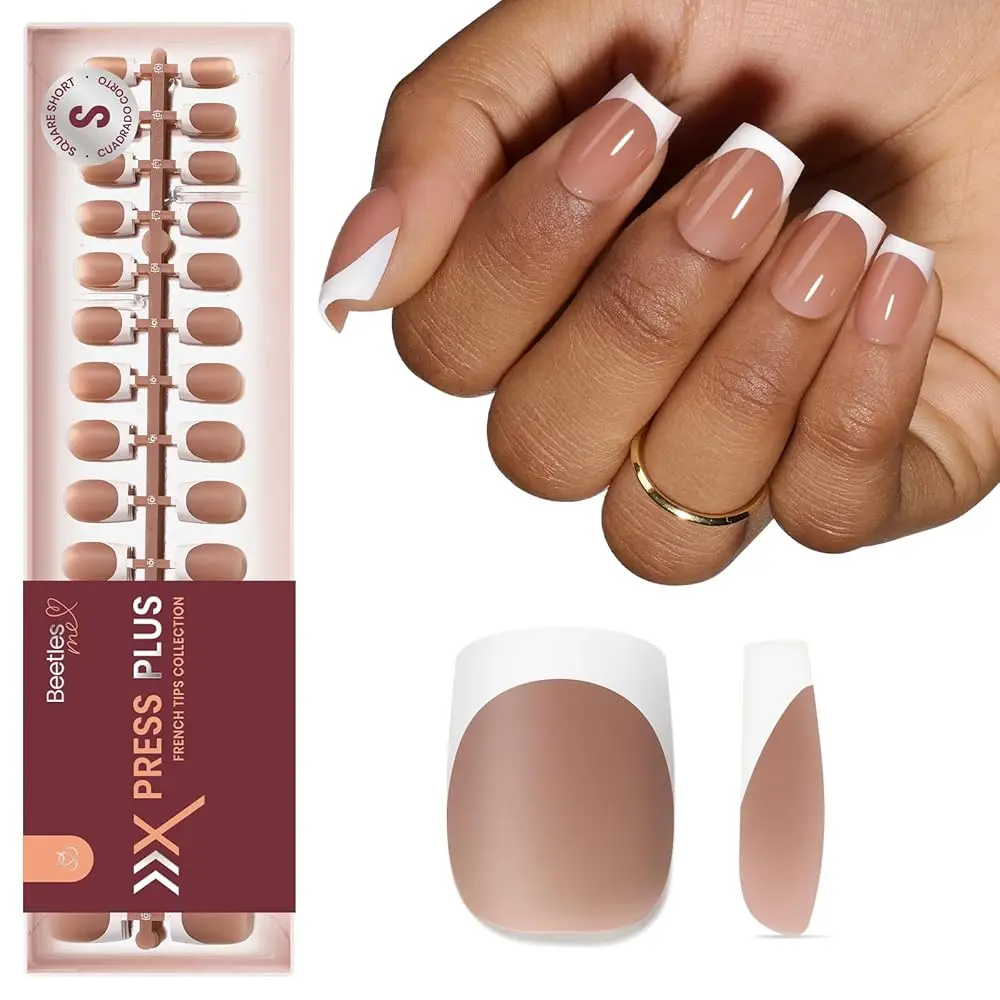 150pcs Short Square Brown French Tips (Only Tips)