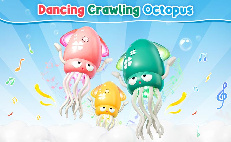 Dancing Octopus Baby Toy Electric Crawling Octopus Tummy Time Toy Rechargeable Magic Dancing Music Squid for 3 4 5 6 Year Old Kids Boy Girl Funny Squid for Office Desk Decor Baby Sensory Play Dancing Octopus Baby Toy Electric Crawling Octopus Tummy Time Toy Rechargeable Magic Dancing Music Squid for 3 4 5 6 Year Old Kids Boy Girl Funny Squid for Office Desk Decor Baby Sensory Play