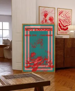 Gradient Psychedelic Art Print, 70s Retro Trippy Poster (No Frame)