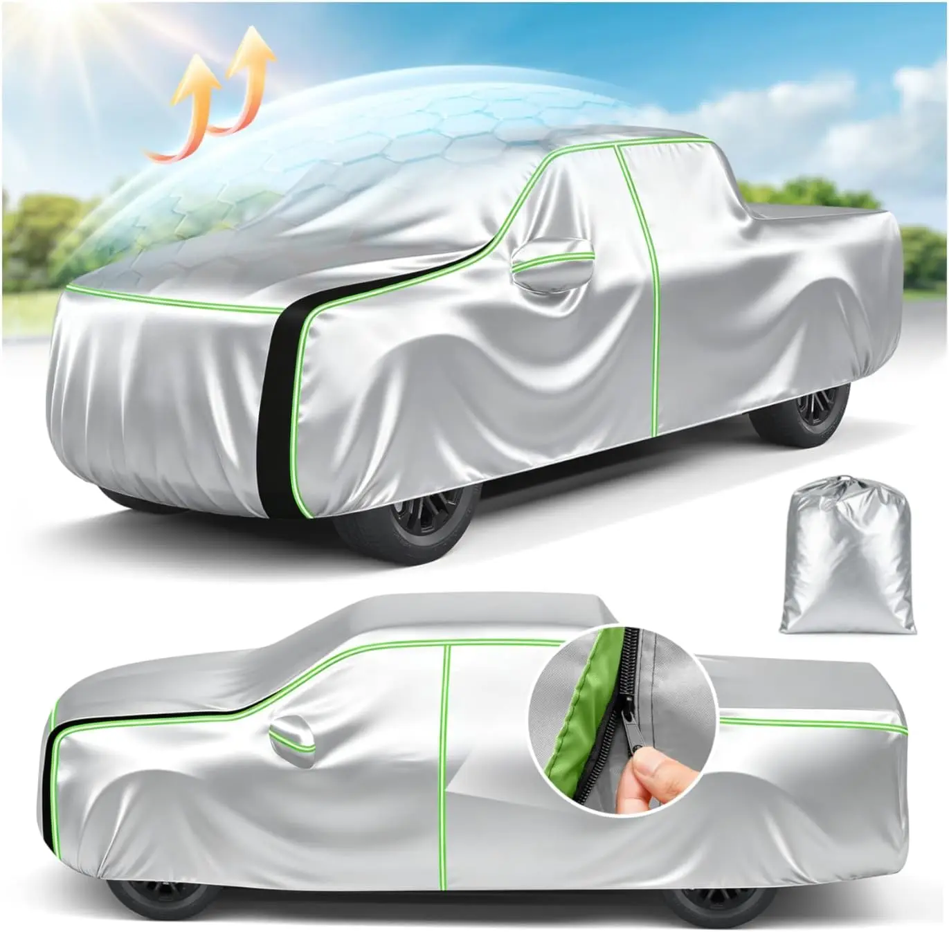KUST Hail Protector Truck Cover - All Season Fabric Cotton Paint Protection for Automobiles, Waterproof UV Resistant Heavy Duty Outdoor Fit for F150,F250,F350,Ram 1500/2500/3500 (Up to 242 in) XL Car Covers & Shelters, Car Covers For Automobiles, All Seas