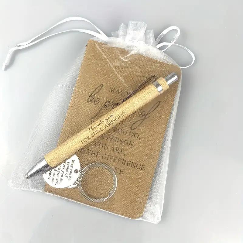 A set of 5 inspiring motivational notebooks (including telescopic bamboo pen/keychain/express gratitude notebook + bag) is suitable as a gift for praising colleagues, employees, nurses, teachers, etc.