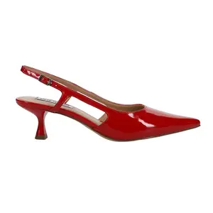 Steve Madden Womens Legaci Pointed Toe Slingback Kitten Pumps Dress Casual Low Heel 1-2" - Red