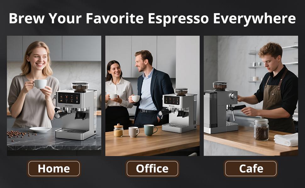 Espresso Coffee Machine with Grinder,20 Bar,Household Stainless Steel, Professional Espresso Maker with Removable Water Tank,Milk Frother BCM2316 Espresso Coffee Machine with Grinder,20 Bar,Household Stainless Steel, Professional Espresso Maker with Removable Water Tank,Milk Frother BCM2316
