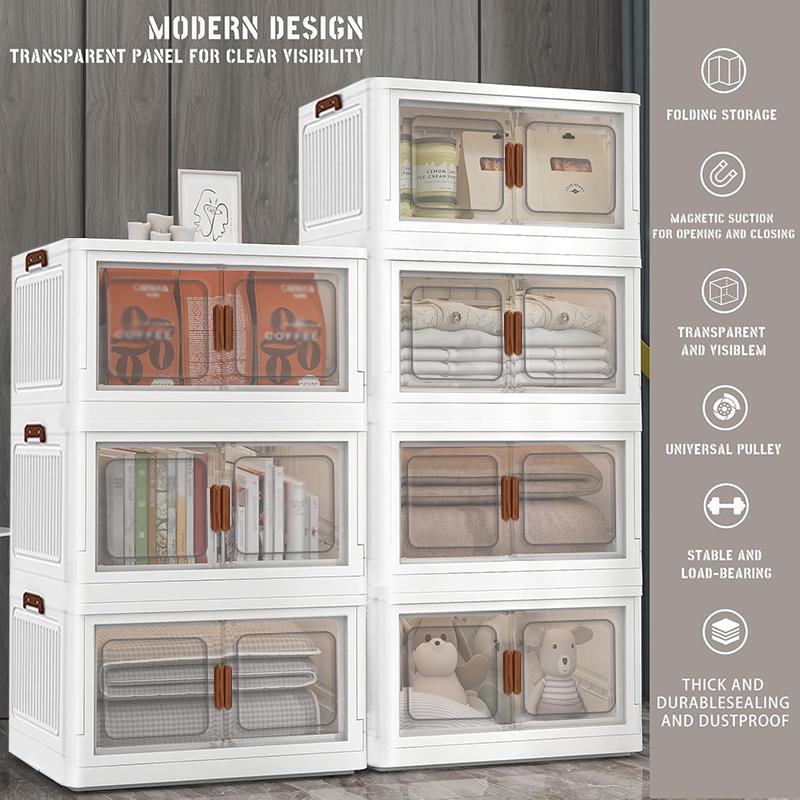 60CM-2/3/4/5 Layers Plastic Storage Box Organizer Stackable & Foldable with Magnetic Transparent Door for Kitchen Bedroom Living Room Study Office Saving Space 60CM-2/3/4/5 Layers Plastic Storage Box Organizer Stackable & Foldable with Magnetic Transparent Door for Kitchen Bedroom Living Room Study Office Saving Space
