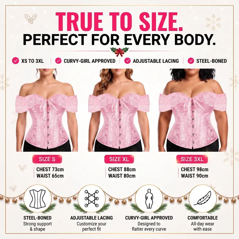 Women's Retro Lace Overbust Corset Top - Off-Shoulder Bodice with Hook&Eye Front, Adjustable Lacing, Polyester Knitting Fabric, Shapewear for Party & Wedding, Do Not Wring Clothing