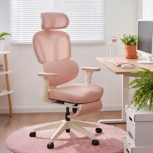 WELAX Colorful Ergonomic Office Chair with Curved High-Back Design, Elastic Molded Foam Seat Cushion, Three-Button Adjustment, Adjustable Lumbar Support and Three-Way Tilt, Designed for Women, Ideal for Office Work and Reading