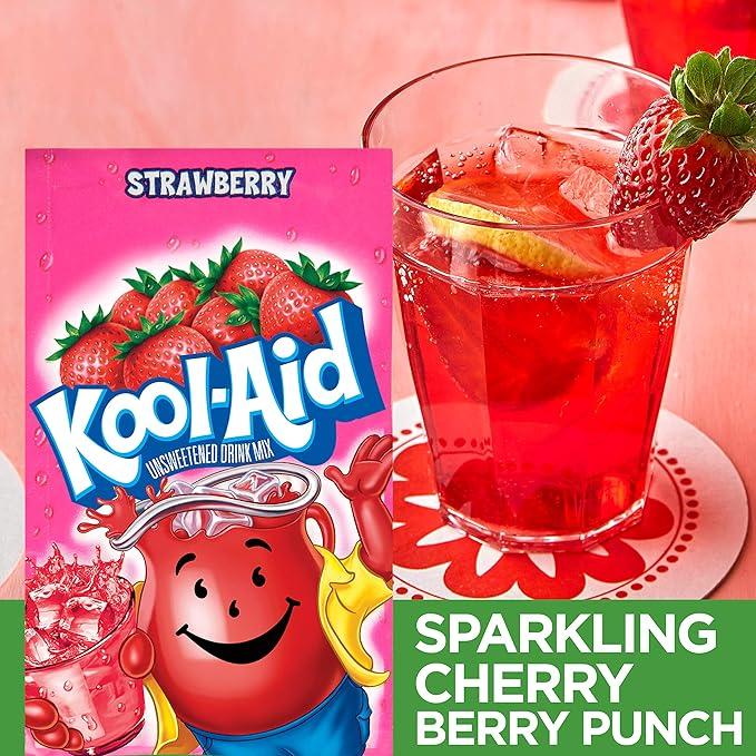 Kool-Aid Unsweetened Caffeine Free Strawberry Zero Calories Powdered Drink Mix 1 Count Pitcher Packet Mixed Beverage