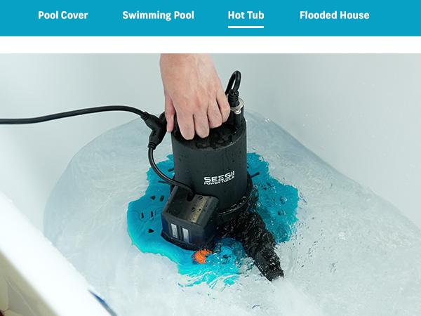 SEESII 1/3HP Pool Cover Pump Automatic On/Off 3035GPH Submersible Water Pump with Filter Net 25ft Cord Check Valve for Swimming Pool Hot Tubs Pond#SummerVibes SEESII 1/3HP Pool Cover Pump Automatic On/Off 3035GPH Submersible Water Pump with Filter Net 25ft Cord Check Valve for Swimming Pool Hot Tubs Pond#SummerVibes