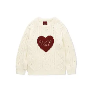 Heart Aran Pullover Sweater