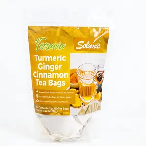 Premium Turmeric, Ginger, Cinnamon Tea Bags 100% Natural Pure Powder Dairy-Free, Sugar-Free, Vegan Gluten-Free, Keto-Friendly, Caffeine-Free 120-Count Herbal Therapy Value Pack A Fragrant Blend of Herbal Delights