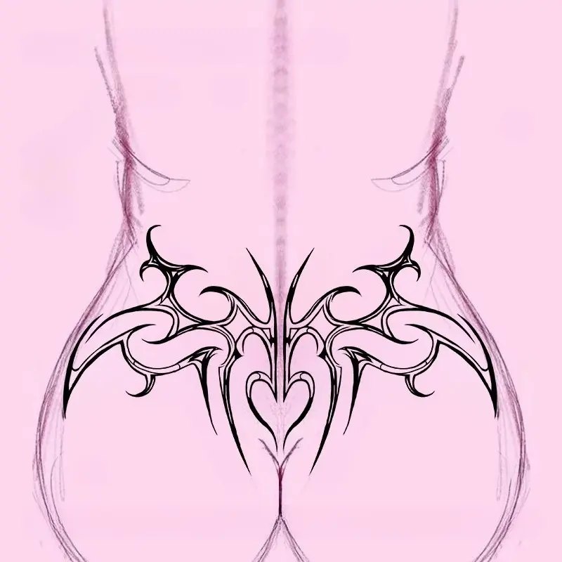 1pcs Thorn Love Succubus Herbal Juice Tattoo Sticker Sexy Spicy Girl Temporary Tattoo Waterproof Durable Abdominal Fake Tattoo Men and Women Halloween Party Gift Y2K Sticker Tattoos Tattoos Stickers