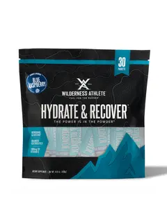 Wilderness Athlete - Hydrate & Recover | Liquid Hydration Packets Electrolyte Drink Mix - Recover Faster with BCAAs - 30 Single Serving Hydrate Packets  (Pack of 30)