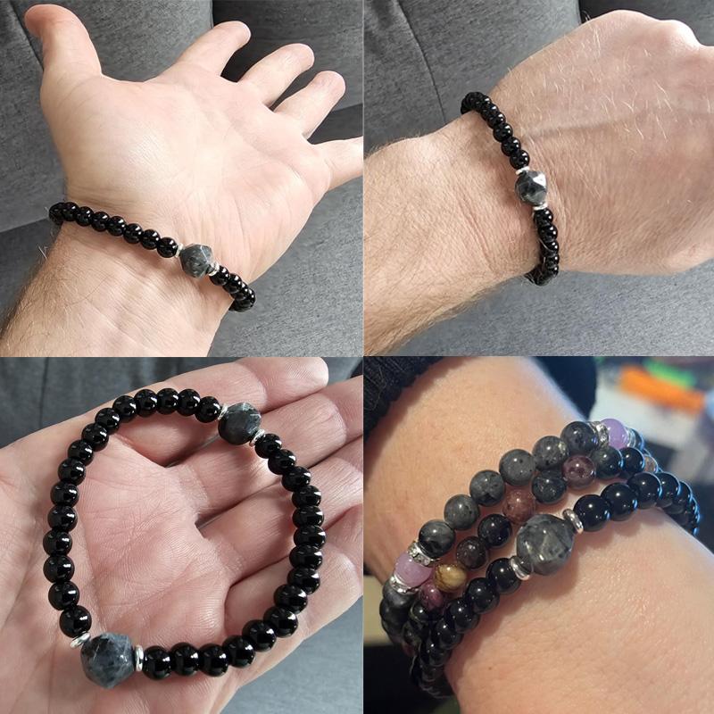 Crystal Beaded Bracelets for Women and Men - Tiger Eye, Obsidian, Black Tourmaline Jewelry for Banquet Party - Money Attraction, Good Luck, Protection Bracelet Encouragement Gift for Her couple bracelet Daily Wear summerwins FathersDayGift