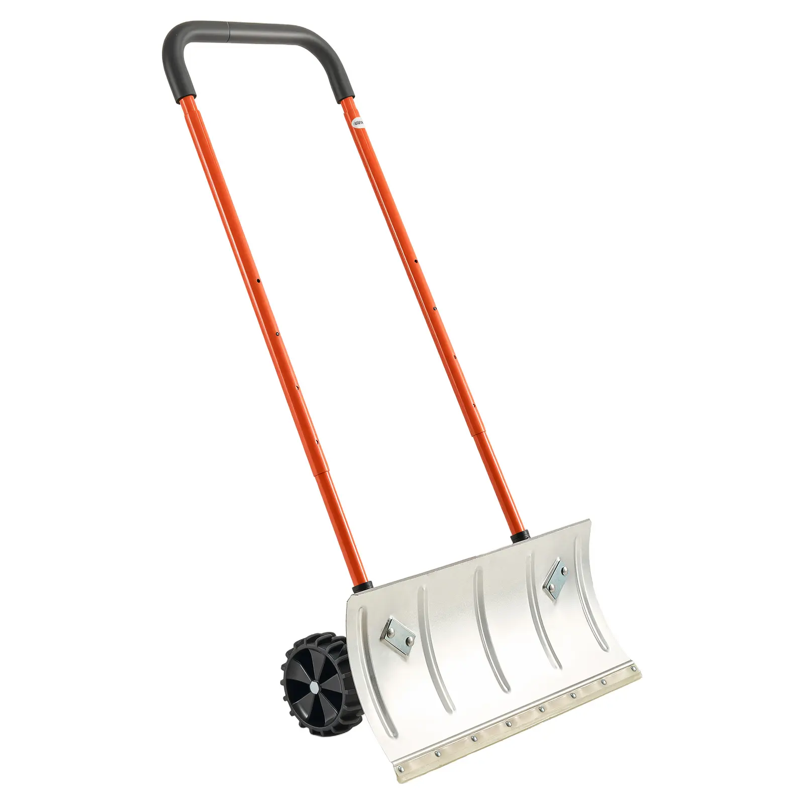 【Summerfinds】VEVOR Heavy Duty Wheeled Snow Pusher Shovel, 24 in Snowplow Shovel with Bi-Directional Angled Blade, 90-Degree Adjustable Metal Handle, Portable Snow Removal Tool for Driveway, Garden, Wheels, Tools, Yard