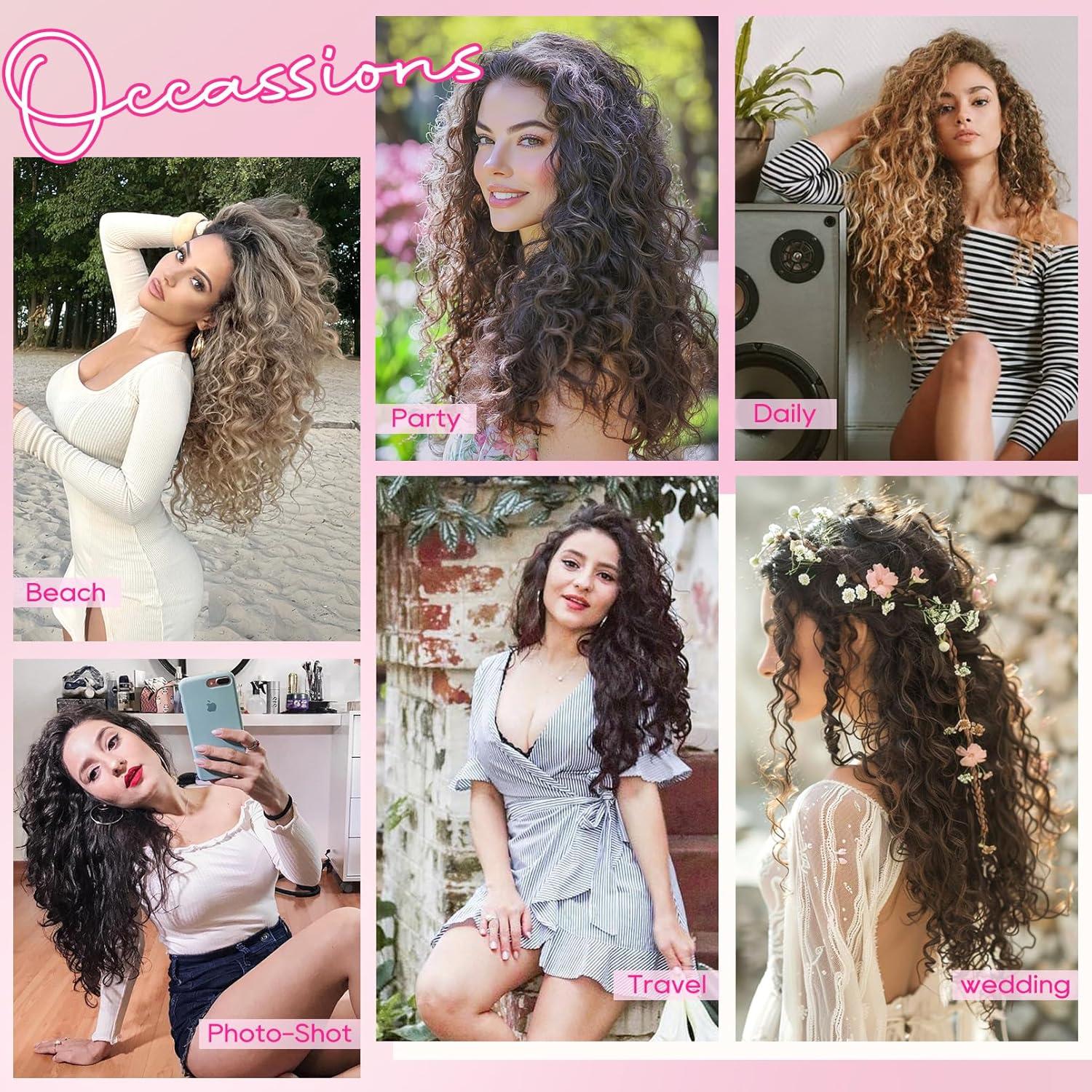 Curly Hair Extensions,16Inch Clip in Hair Extensions 4Pcs Short Soft Natural Hairpiece Lace Weft Curly Wave Clip Ins Extensions Invisible for Women Daily Use,Chocolate Brown with Dark Brown Curly Hair Extensions,16Inch Clip in Hair Extensions 4Pcs Short Soft Natural Hairpiece Lace Weft Curly Wave Clip Ins Extensions Invisible for Women Daily Use,Chocolate Brown with Dark Brown