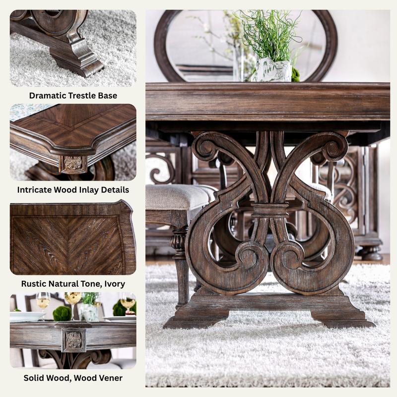 Arcadia Elegant Traditional 9-Piece Dining Set with Ornate Wooden Chairs & Pedestal Table – Perfect for Sophisticated Spaces Arcadia Elegant Traditional 9-Piece Dining Set with Ornate Wooden Chairs & Pedestal Table – Perfect for Sophisticated Spaces