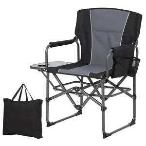 [FLASH SALE] Garvee Camping Chair with Side Table & Storage, Portable Folding Chair for Lawn, Fishing, Sports Events, 400 LB Capacity