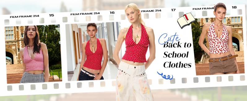 EMMIOL Women's Gingham Halter Top - Deep V Neck Sleeveless Open Back Crop Tank Top for Summer Y2K Coquette Fashion