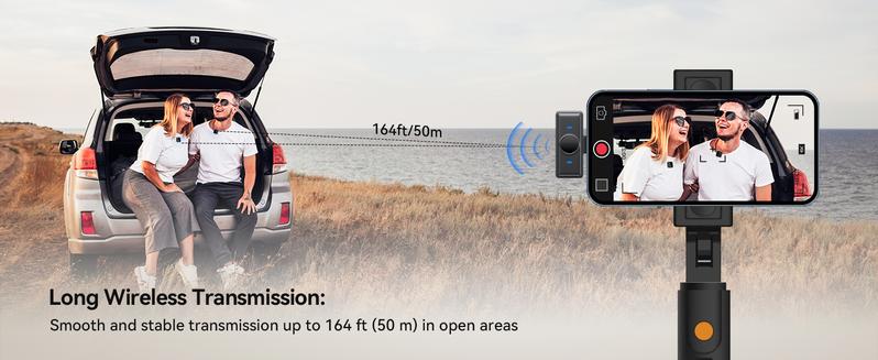 KUKIHO Wireless Lavalier Microphone for iPhone iPad Android With Charging Case Audio Smartphone